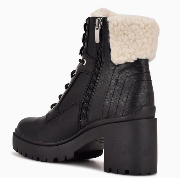 Nine West Quinine Women's Block Heel Combat Boots - Picture 4 of 4